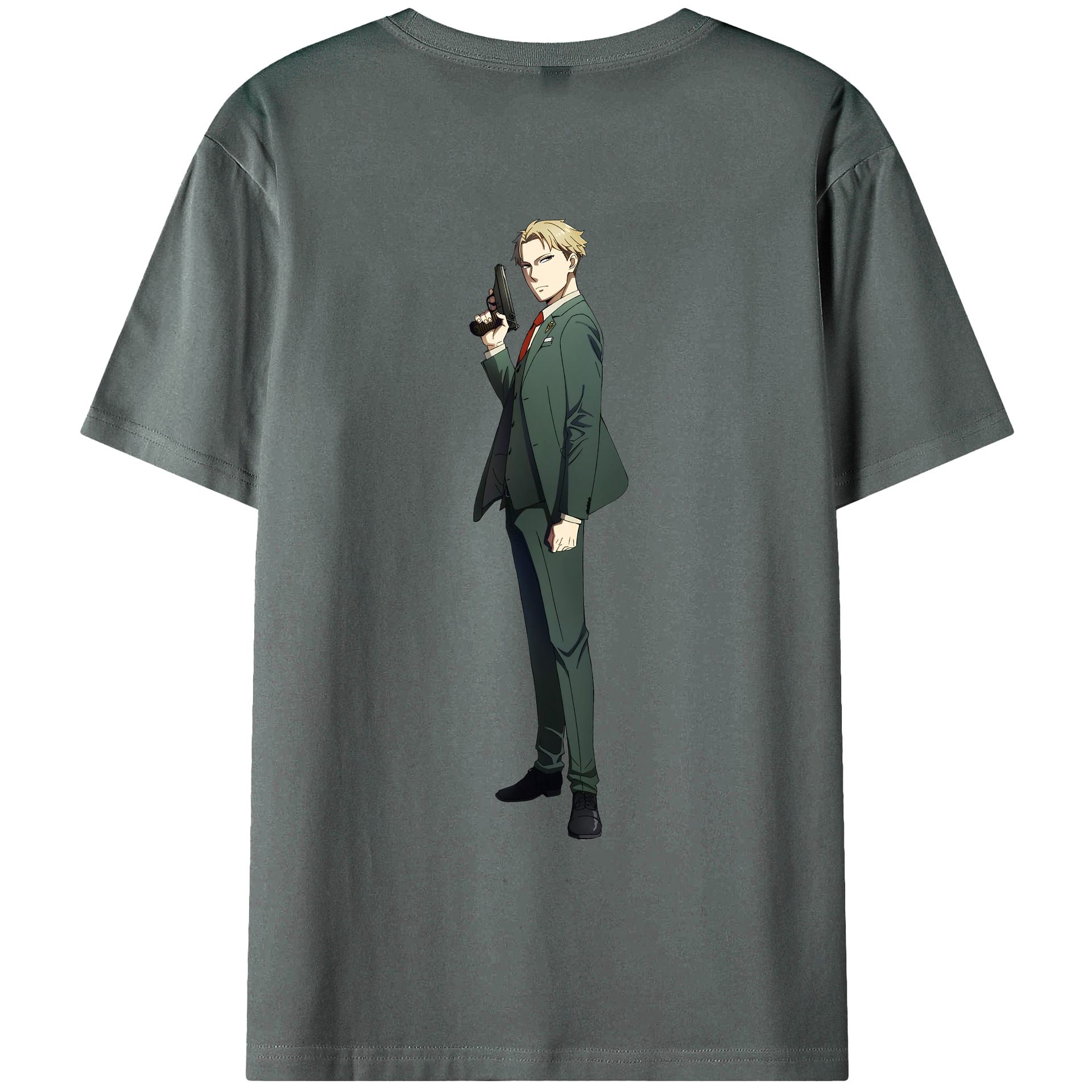 （画像用） SPY×FAMILY间谍家家酒 綿100％ メンズ半袖Tシャツ（バックプリント） 通気性